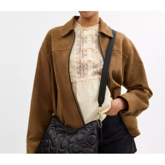 Coach CZ785 Reversible Replacement Adjustable Strap Black Gold Stone Leather NWT - Picture 11 of 12